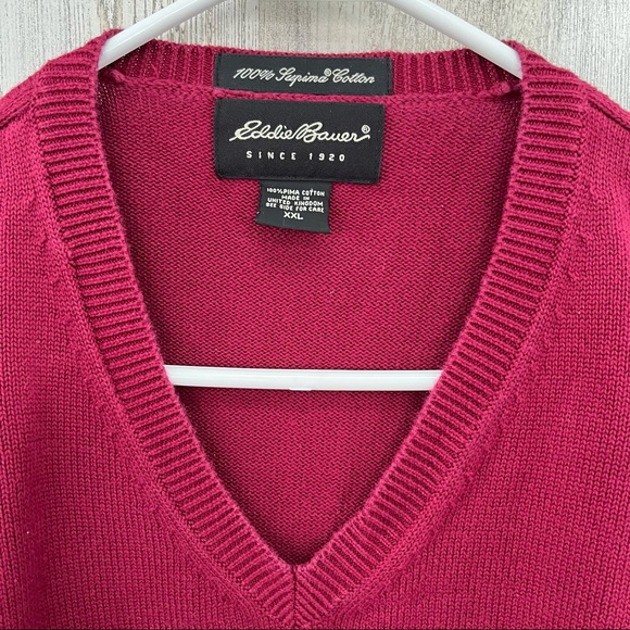 Eddie Bauer Men’s 100% Cotton V-Neck Sweater Size XXL - Picture 2 of 5
